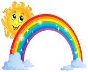 Sunshine and rainbow clipart
